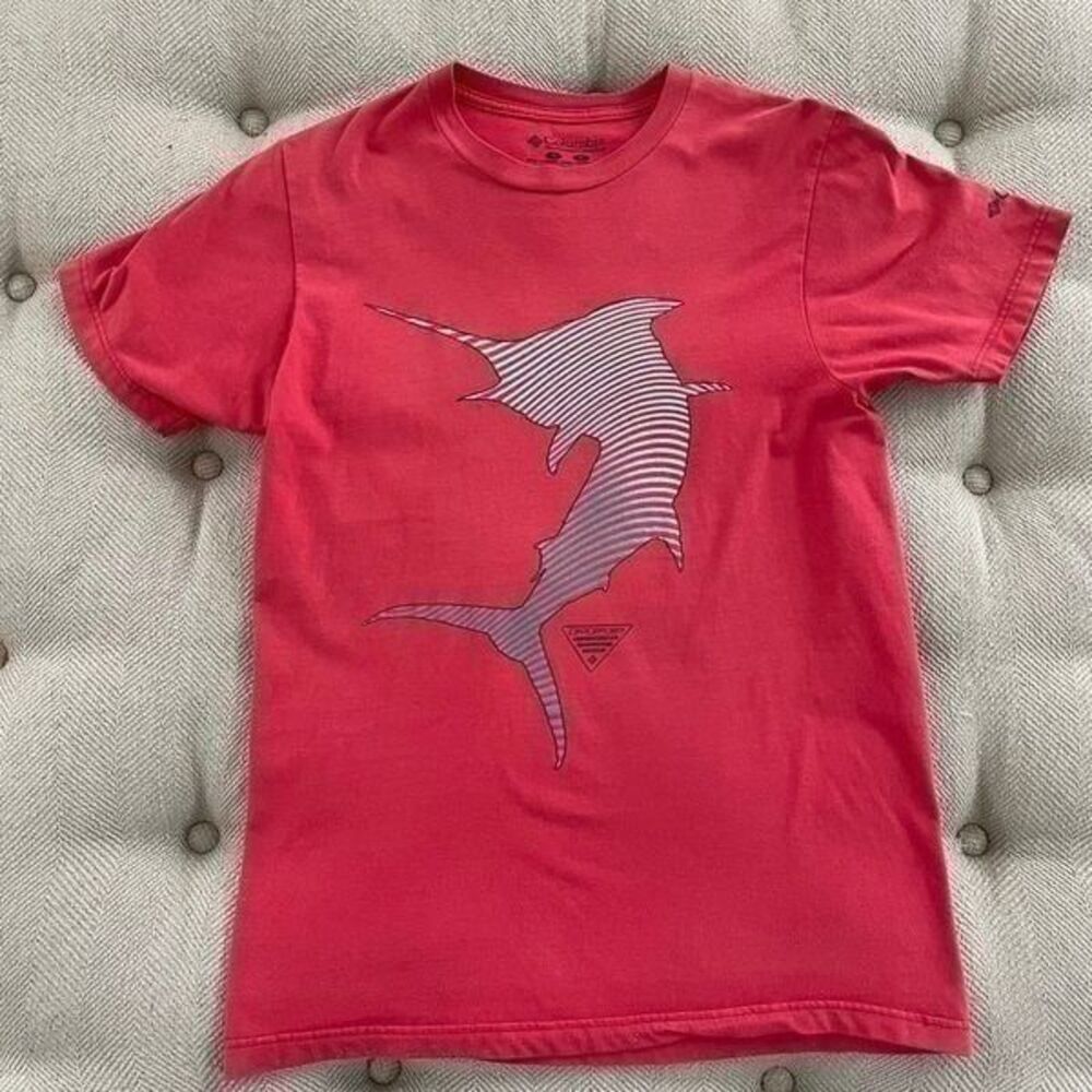 Columbia Swordfish Graphic Coral Color Short Sleeve Tshirt S